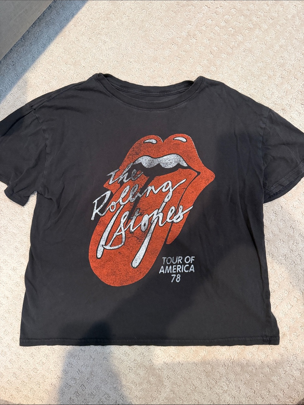 The Rolling Stones womens Graphic Tour T-Shirt - Black with Red Logo